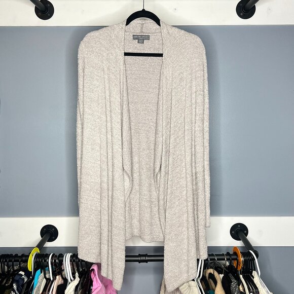 Barefoot Dreams Bamboo Chic Lite Grey Open Front Long Cozy Cardigan Sweater S/M - Picture 2 of 7